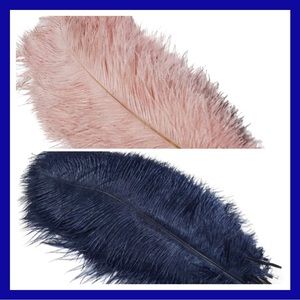 10 pieces | Navy Blue & Blush Pink Feathers size 12-14 inches ~ New